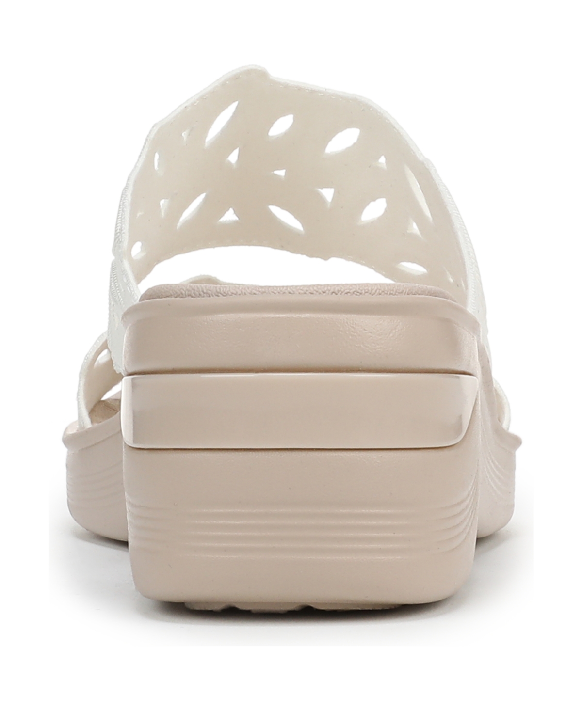 Shop Lifestride Women's Delight Washable Slide Wedge Sandals In Bright White Shimmer Fabric