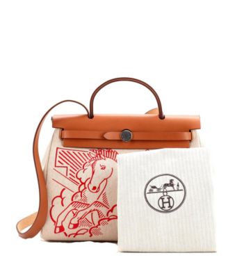 Сумка Hermes 31 Herbag, бывшая в употреблении, из ткани и кожи Pegase Pop на молнии