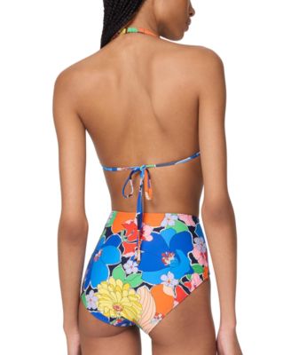 Women's Printed Tie-Front Bikini Top