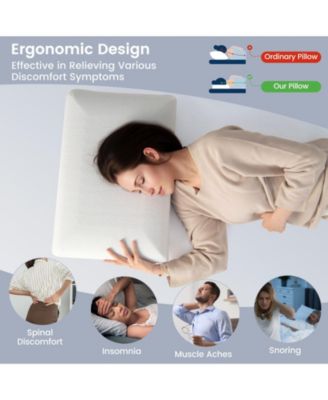 2 Pieces Bamboo Memory Foam Pillow for Pain Relief Sleeping
