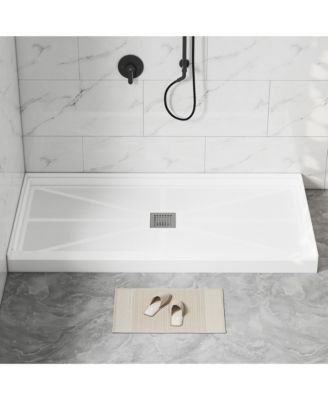 60"W X 36"D SMC Single Threshold Shower Base Anti-Slip Shower Pan, Drain Assembly & Drain Cover Included