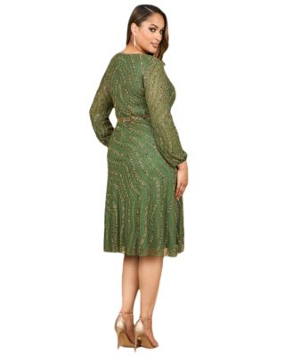 Женское миди-платье Lara, расшитое бисером, с длинными рукавами