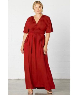 Plus Size Indie Flair Maxi Dress with Kimono Sleeves