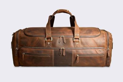 100% Full Grain Leather Duffel Bag - Only Duffel You will Need