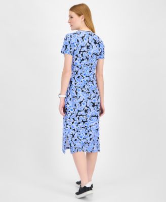 Женское миди-платье с V-образным вырезом и принтом Пейсли от Tommy Hilfiger