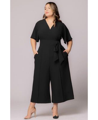 Plus Size Evelyn Cropped Wide Leg Jumpsuit