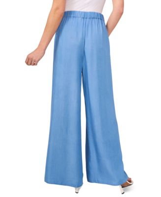 Women's Side-Overlap Self-Tie Wide-Leg Pants