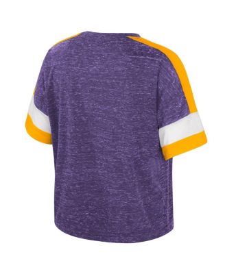 Женская фиолетовая футболка Colosseum LSU Tigers Color Block с круглым вырезом горловины Colosseum