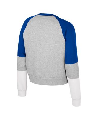 Women's Heather Gray Kentucky Wildcats Katinka Rhinestone Scoop Neck Pullover Sweatshirt