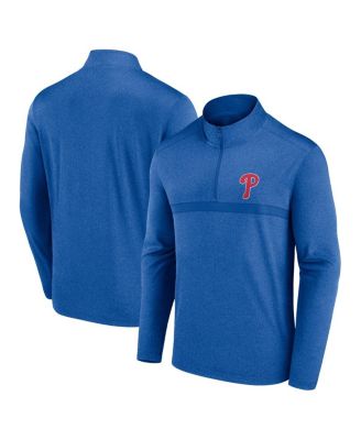 Fanatics - Men's Heather Royal Philadelphia Phillies Head-to-Head Quarter-Zip Pullover Sweatshirt