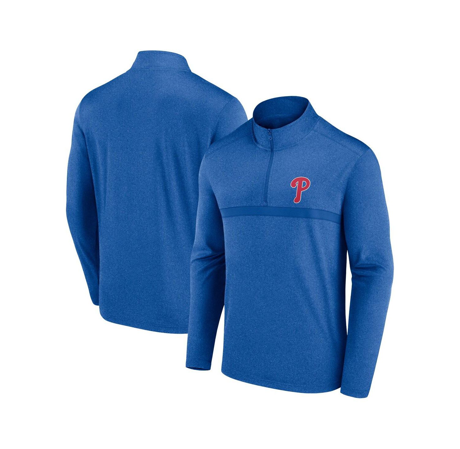 Men's Heather Royal Philadelphia Phillies Head-to-Head Quarter-Zip Pullover Sweatshirt