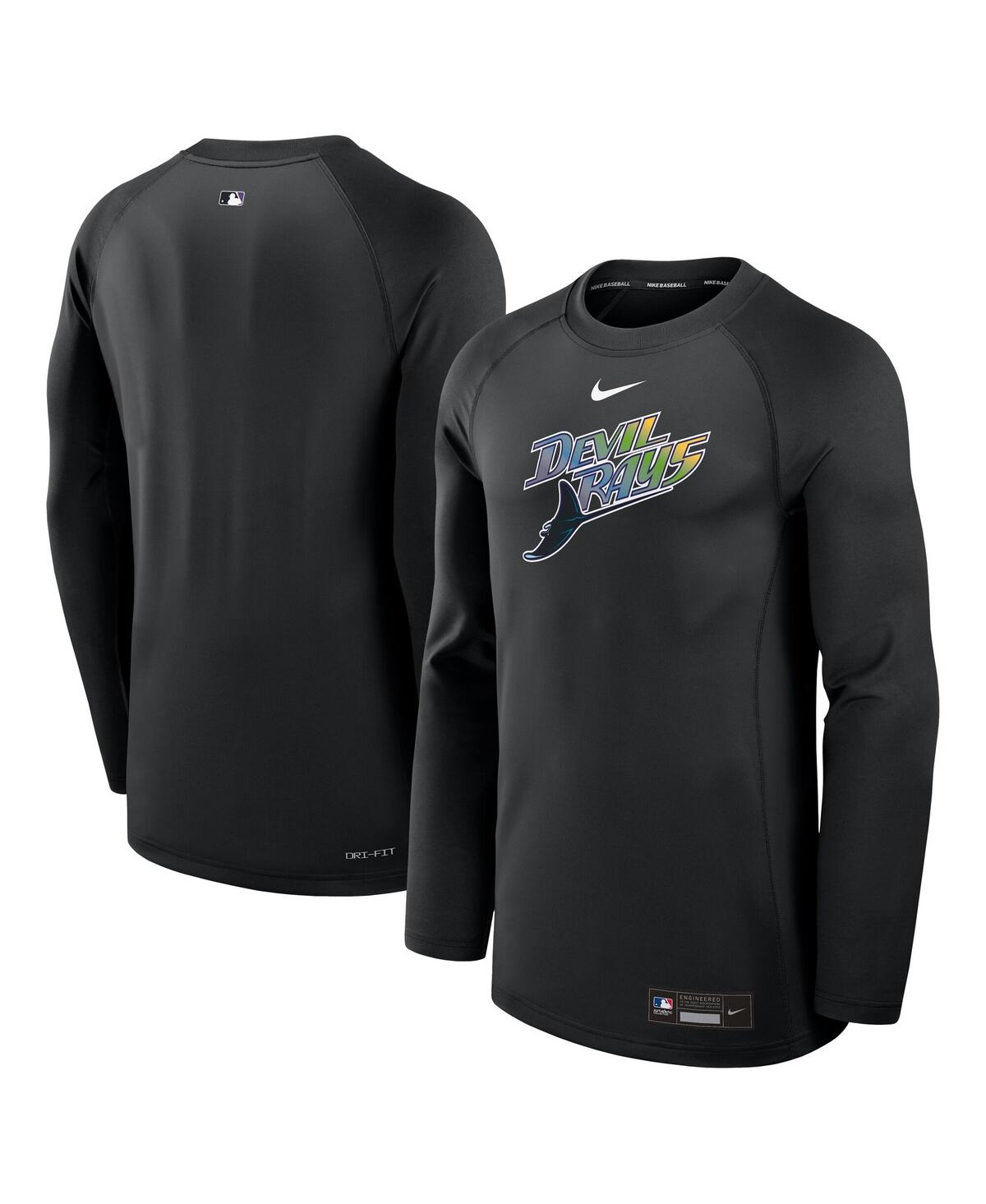 Nike Men's Black Tampa Bay Rays Authentic Collection Game Time Raglan Performance Long Sleeve T-Shirt - Black