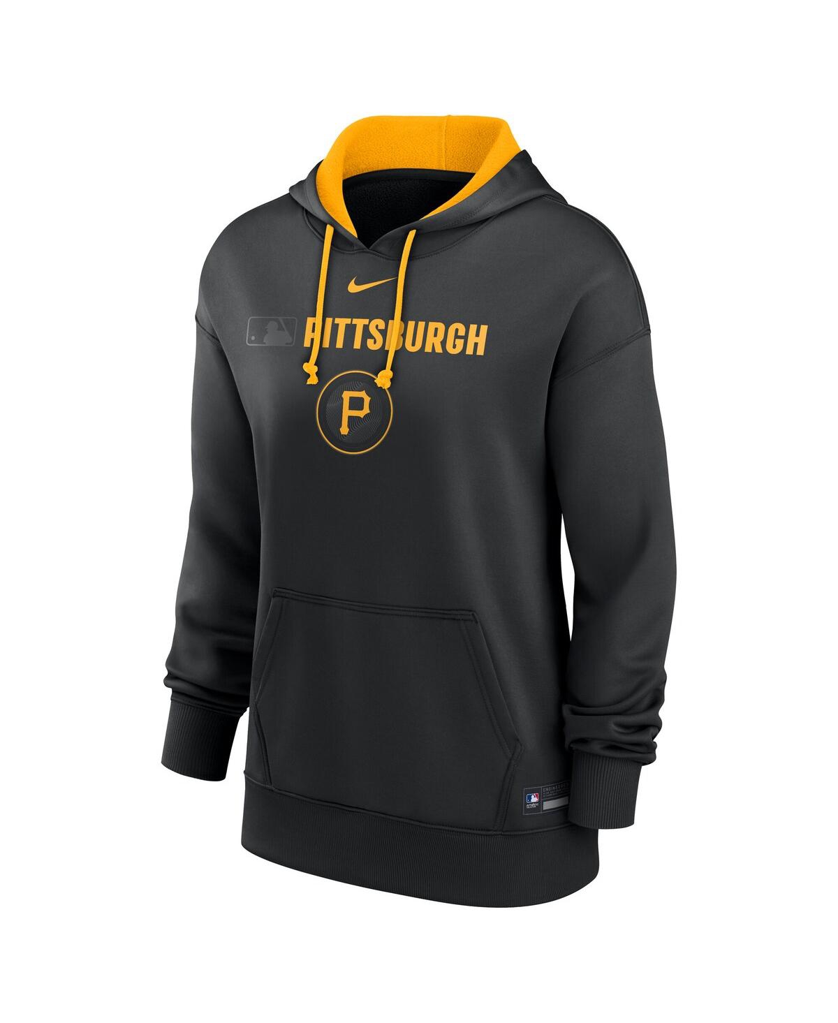 Nike Women's Black Pittsburgh Pirates Authentic Collection City Connect Performance Pullover Hoodie In Black,gold