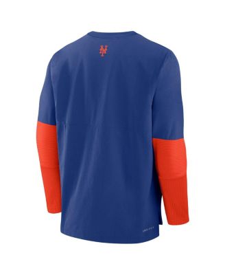 Men's Royal/Orange New York Mets Authentic Collection Player Lightweight Performance Long Sleeve T-Shirt