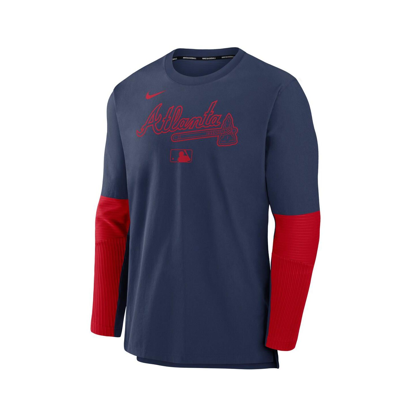 Мужской топ Nike Navy/Red Atlanta Braves Authentic Collection Player Lightweight Performance Long Sleeve — фото 3
