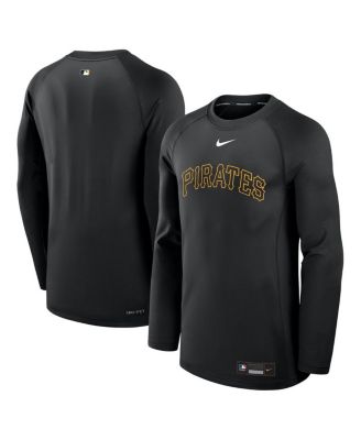 Nike - Men's Black Pittsburgh Pirates Authentic Collection Game Time Raglan Performance Long Sleeve T-Shirt