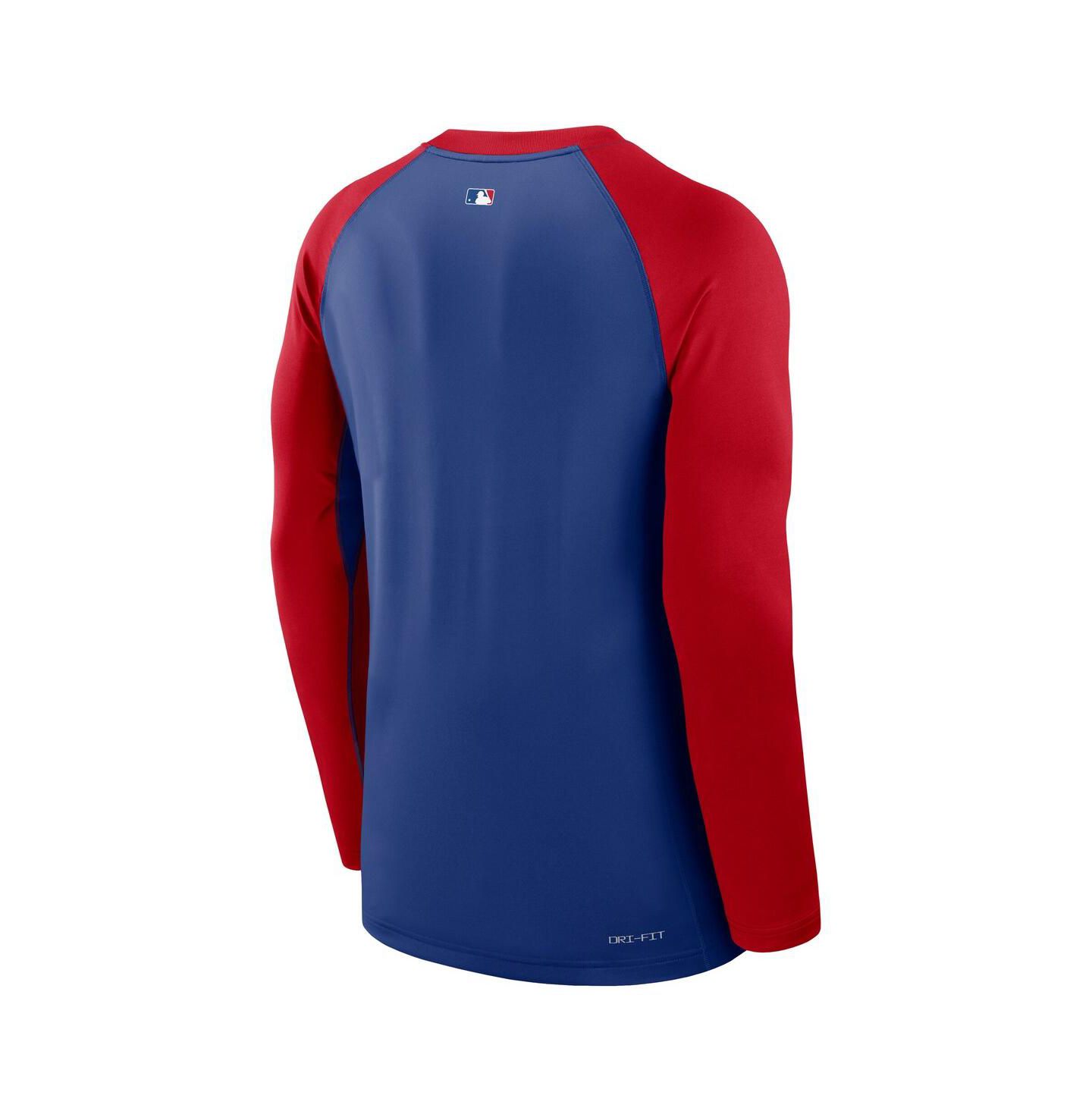 Мужская футболка Nike Royal/Red Philadelphia Phillies Authentic Collection Game Time Raglan Performance Long Sleeve — фото 2