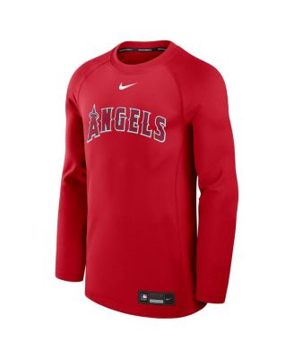 Men's Red Los Angeles Angels Authentic Collection Game Time Raglan Performance Long Sleeve T-Shirt