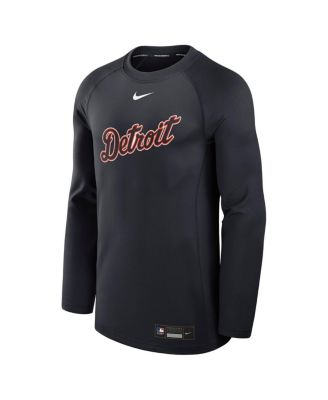 Men's Navy Detroit Tigers Authentic Collection Game Time Raglan Performance Long Sleeve T-Shirt