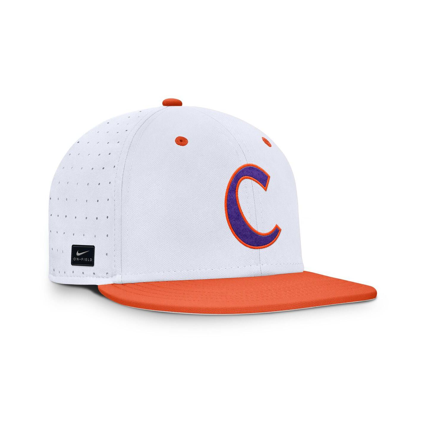 Мужская кепка Nike White Clemson Tigers On-Field Dugout True Performance Fitted Hat — фото 4