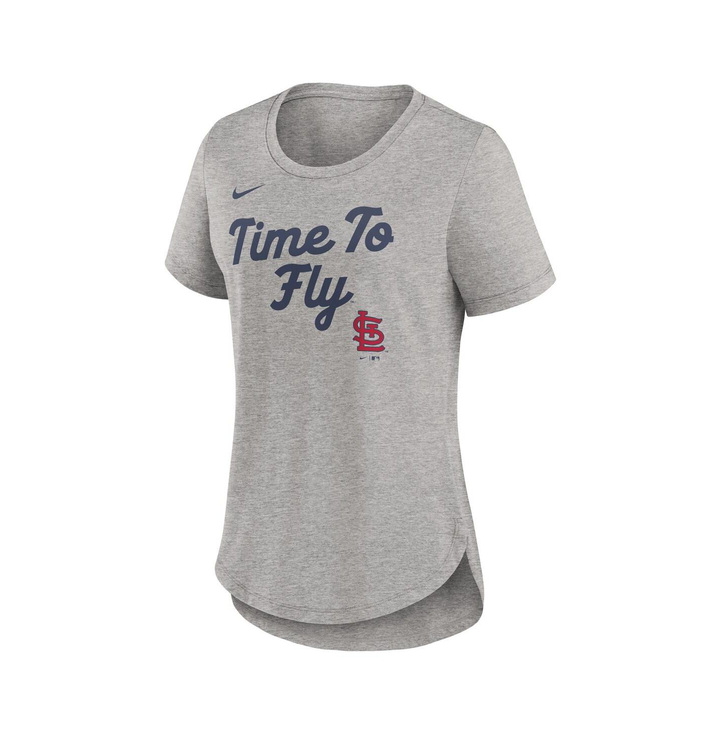 Женская футболка Nike Heather Gray St. Louis Cardinals Script Tri-Blend — фото 3