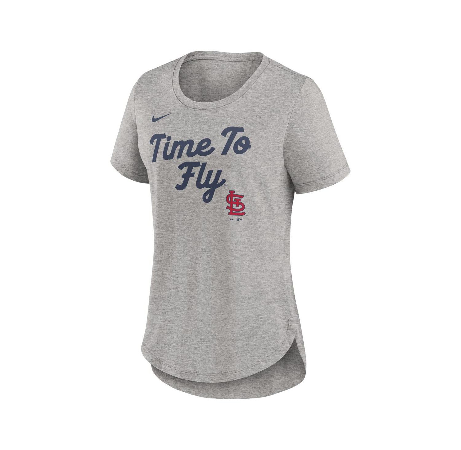 Women's Heather Gray St. Louis Cardinals Script Tri-Blend T-Shirt