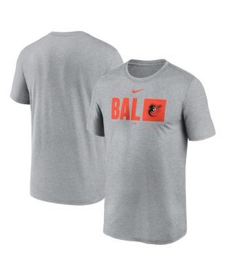 Nike - Men's Heather Gray Baltimore Orioles Tricode Legend T-Shirt