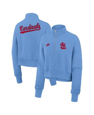 Nike - Women's Light Blue St. Louis Cardinals Cooperstown Collection Phoenix Fleece Half-Zip Sweatshirt