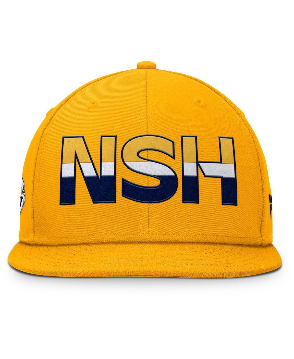 Fanatics Men's Gold Nashville Predators Authentic Pro Rink Snapback Hat In Gold