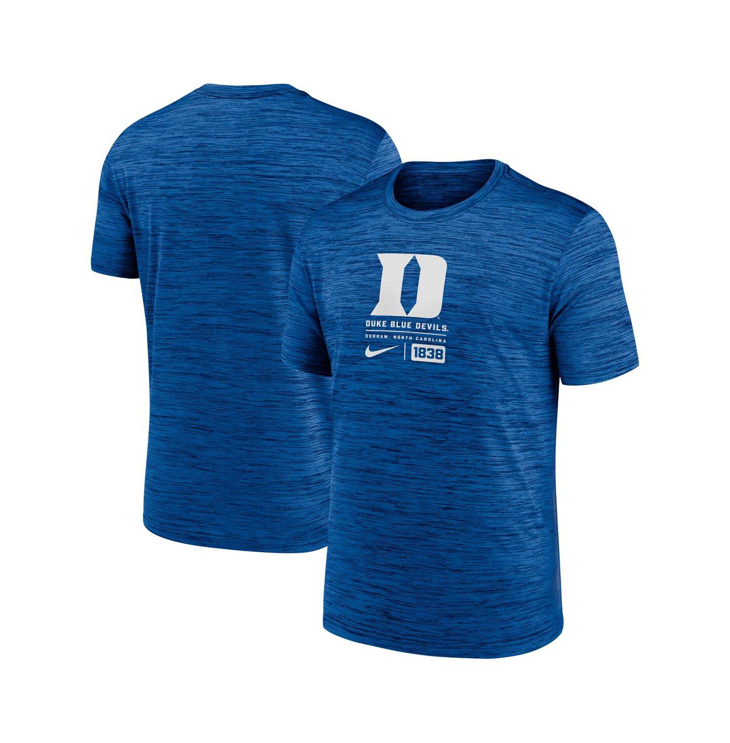 Мужская футболка Nike Royal Duke Blue Devils Campus Center Block Velocity Performance — фото 1
