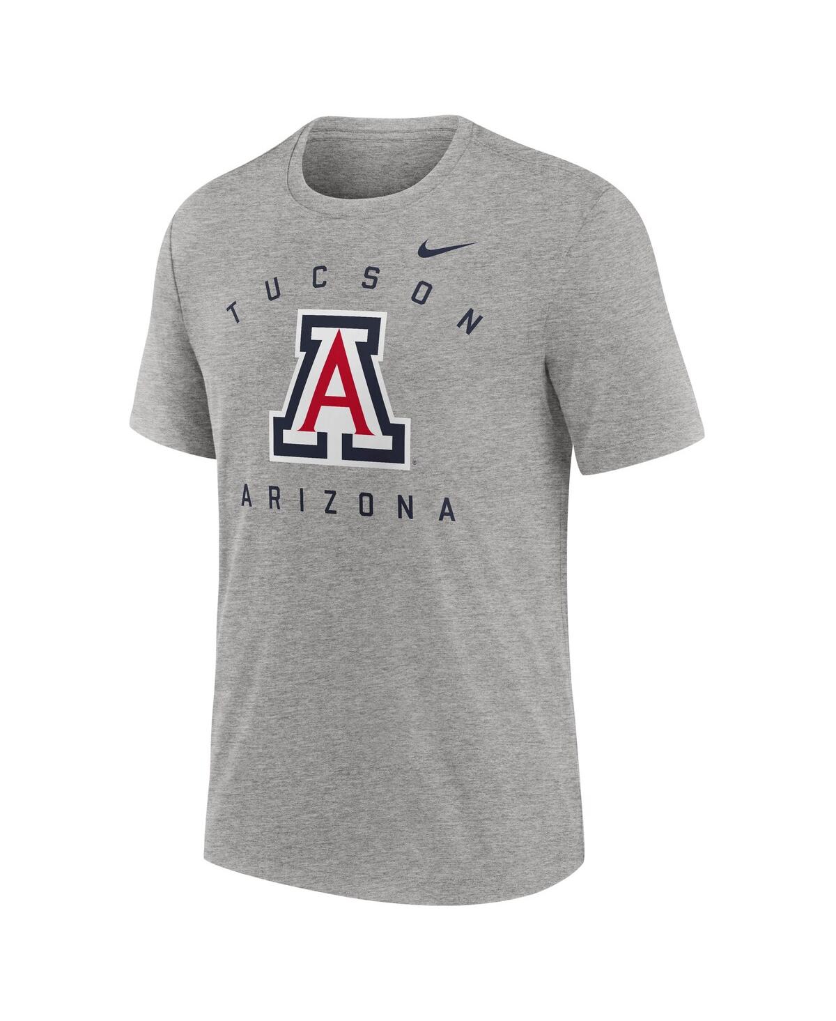 Nike Men's Heather Gray Arizona Wildcats Campus Primary Location Tri-blend T-shirt In Gray
