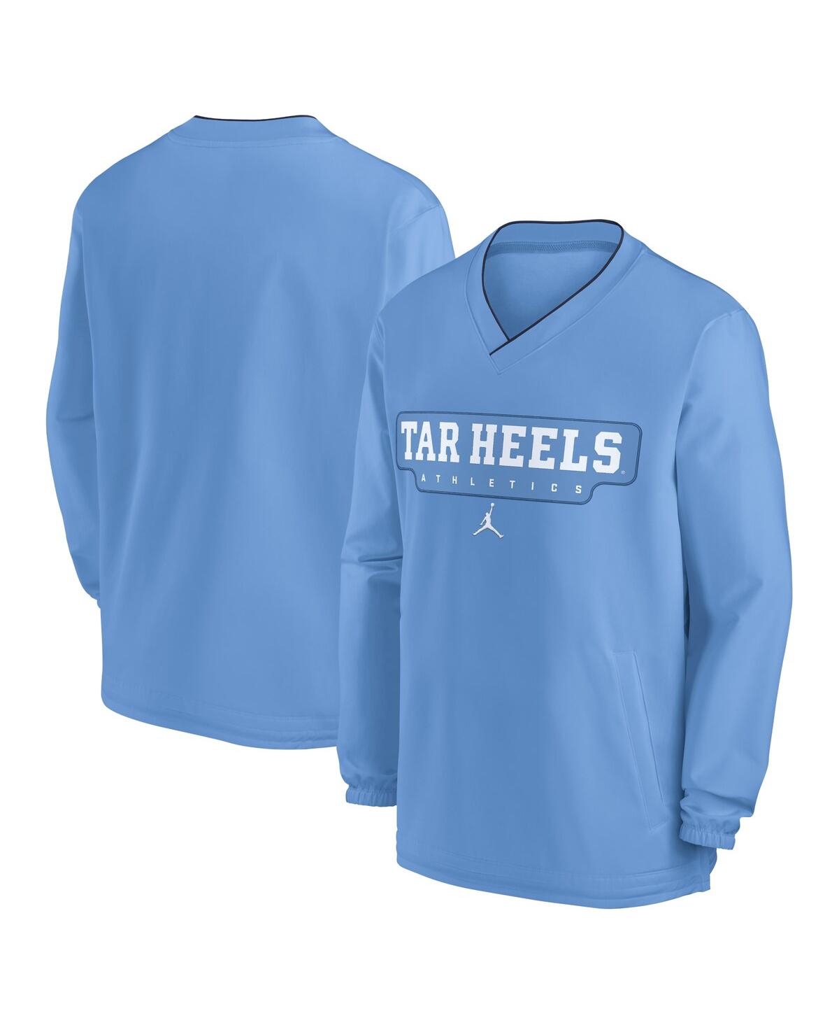 JORDAN MEN'S CAROLINA BLUE NORTH CAROLINA TAR HEELS 2024 SIDELINE PULLOVER WIND SHIRT 