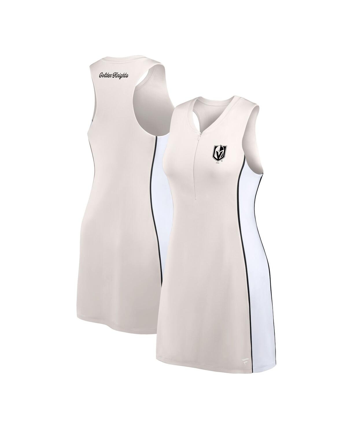 Women's Tan Vegas Golden Knights Studio Boost Athletic Half-Zip Dress - Tan
