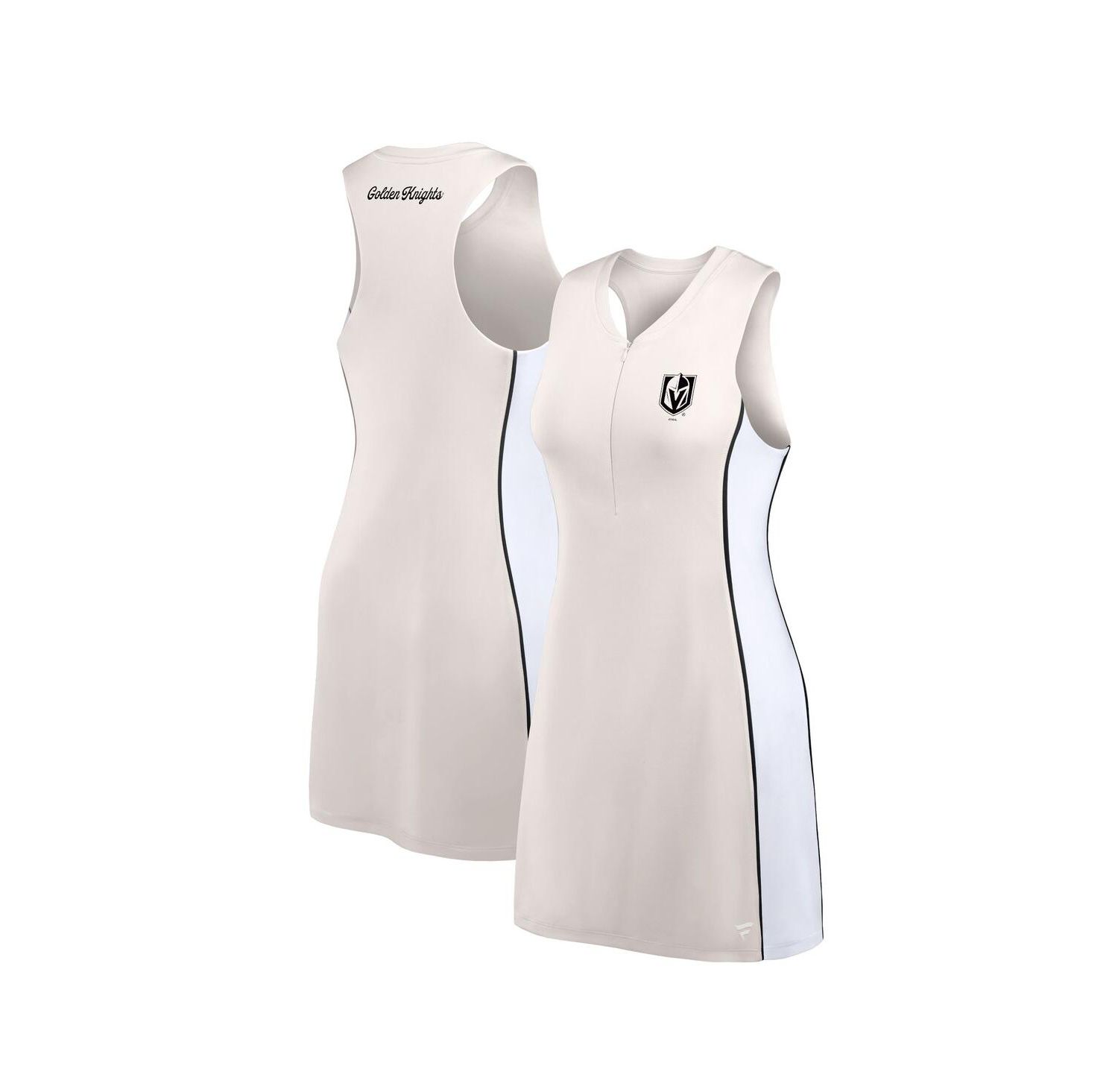 Women's Tan Vegas Golden Knights Studio Boost Athletic Half-Zip Dress