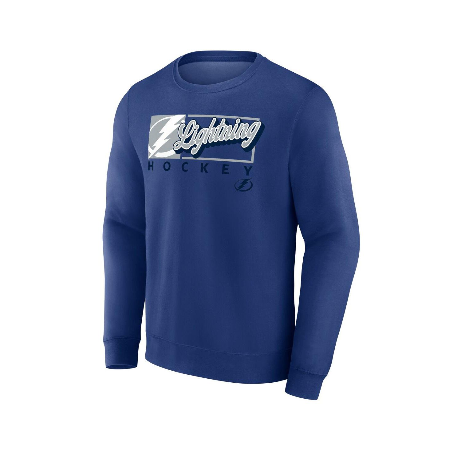 Men's Blue Tampa Bay Lightning Focus Fleece Pullover Sweatshirt