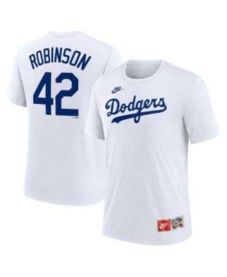 Nike - Men's Jackie Robinson White Brooklyn Dodgers Cooperstown Collection Tri-Blend Name Number T-Shirt