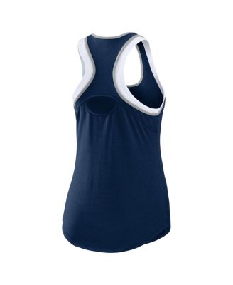 Women's Navy New York Yankees Colorblock Racerback Tank Top