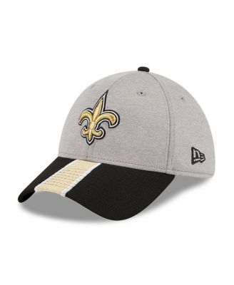 New Era - Men's Heather Gray/Black New Orleans Saints Striped 39THIRTY Flex Hat