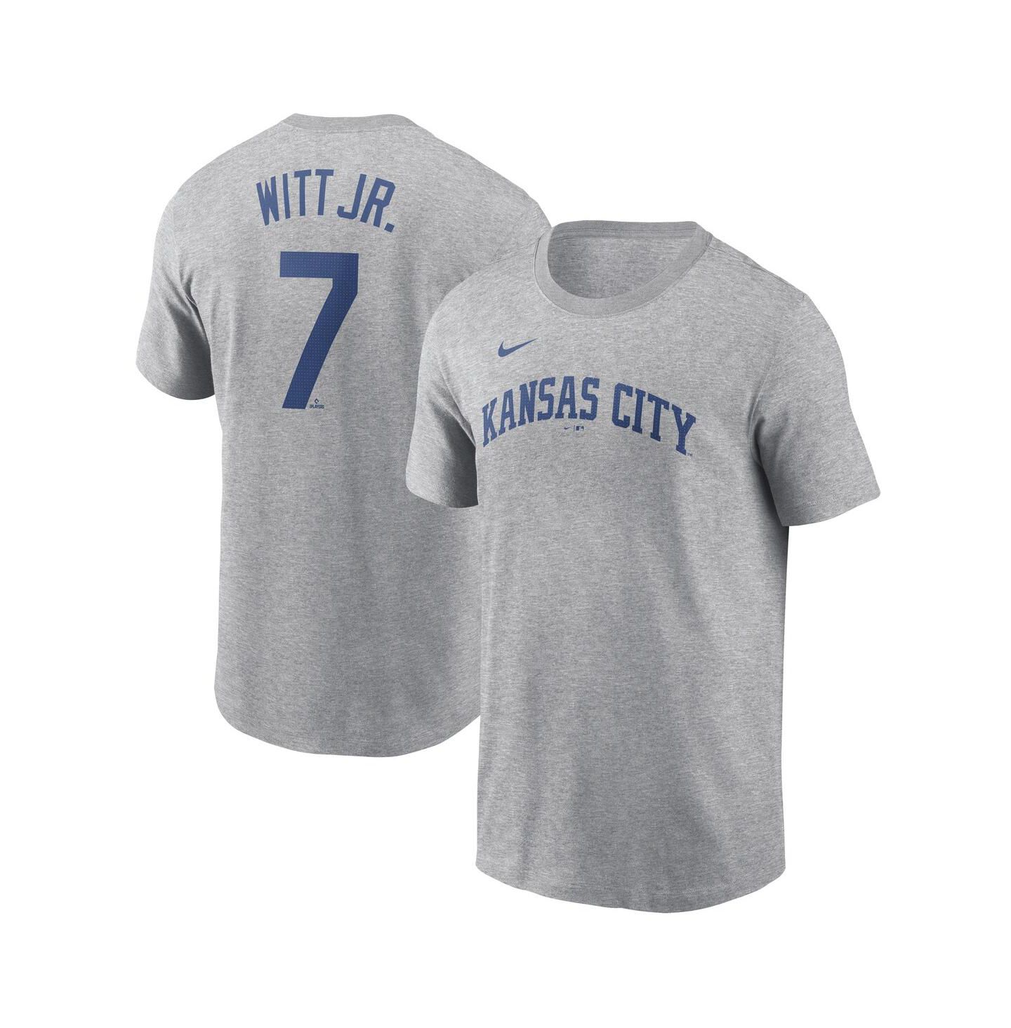 Мужская футболка Nike Bobby Witt Jr. Gray Kansas City Royals Fuse Name & Number — фото 1