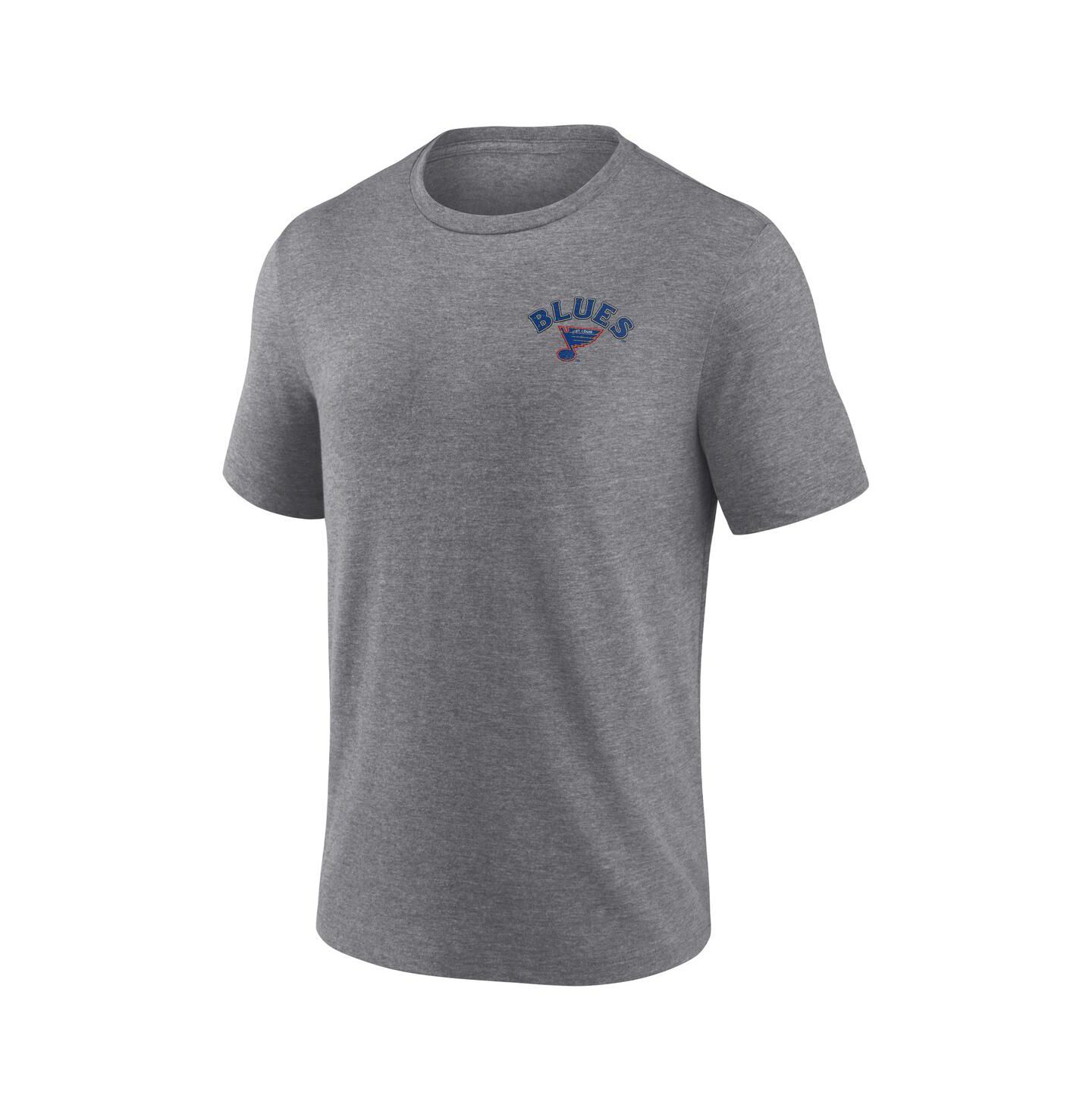 Мужская футболка Fanatics Heather Gray St. Louis Blues Winger Tri-Blend — фото 3