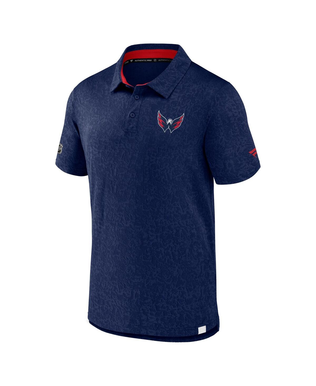 Fanatics Men's Navy Washington Capitals Authentic Pro Jacquard Polo Shirt