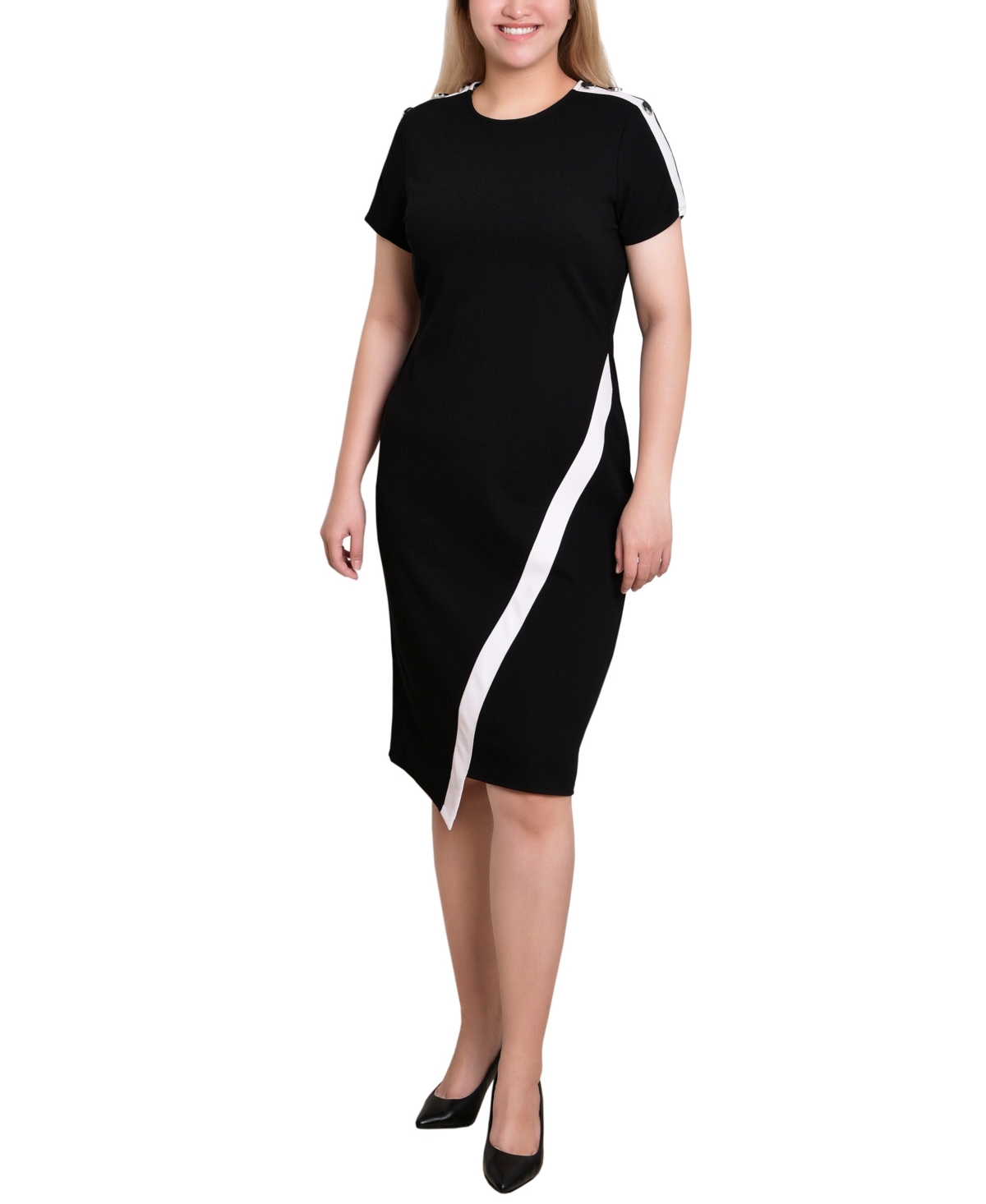 Ny Collection Women's Short Sleeve Dress In Multi