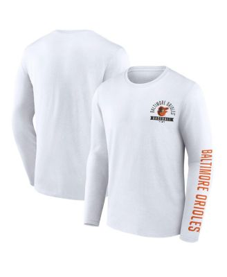 Fanatics - Men's White Baltimore Orioles Press Box Long Sleeve T-Shirt
