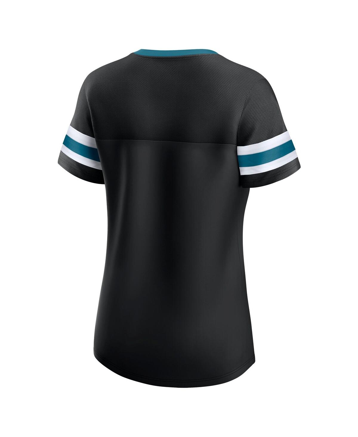 Fanatics Women's Black San Jose Sharks Iconic Athena Lace-up T-shirt