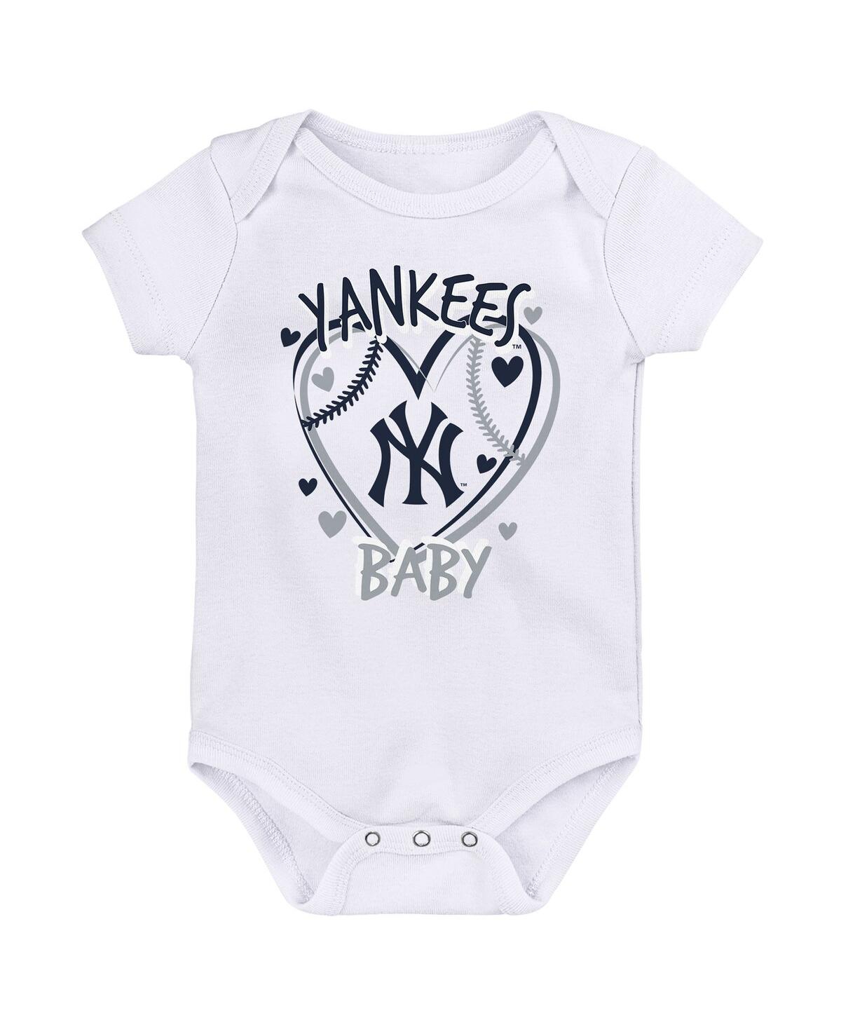 Outerstuff Baby Boys And Girls New York Yankees Slide Home 3-pack Bodysuit Set In Multi