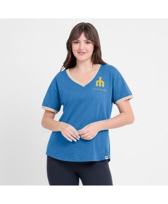 Женская футболка с V-образным вырезом Fanatics Royal Seattle Mariners Binge Worthy Stadium Slub