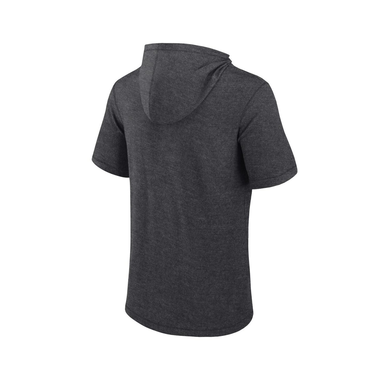 Men's Heather Charcoal Chicago White Sox Push Short Sleeve Pullover Hoodie
