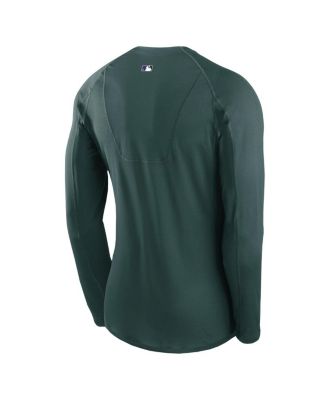 Мужская зеленая футболка Nike Colorado Rockies City Connect с базовым слоем реглана и длинным рукавом Performance T-Shirt от Nike