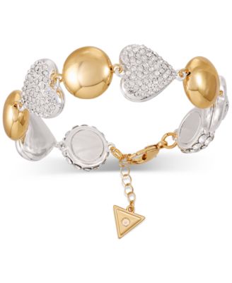 Эффектный браслет GUESS с двухцветным сердечком и шариком