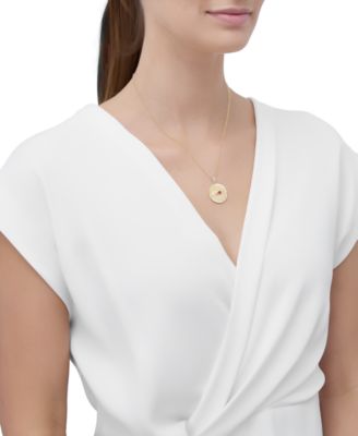 Lab-Created Ruby (1/4 ct. t.w.) & Diamond Accent Mom Pendant Necklace in 14k Yellow Gold-Plated Sterling Silver, 18" + 2" extender